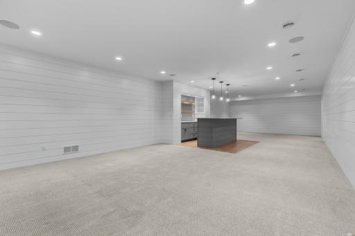 Lower-Level Entertainment Space & Wet Bar