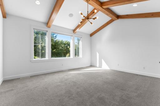 Primary Bedroom with Vaulted Beamed Ceiling