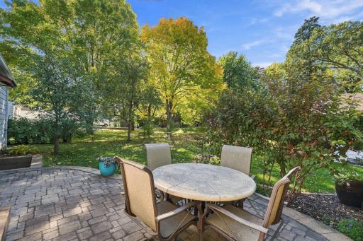 Large Paver Patio overlooking mature trees