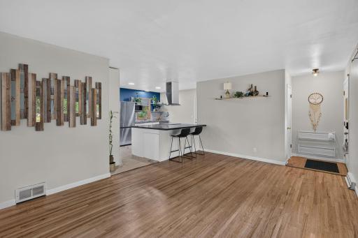 Entertain in the open-concept layout connecting the living room and kitchen.