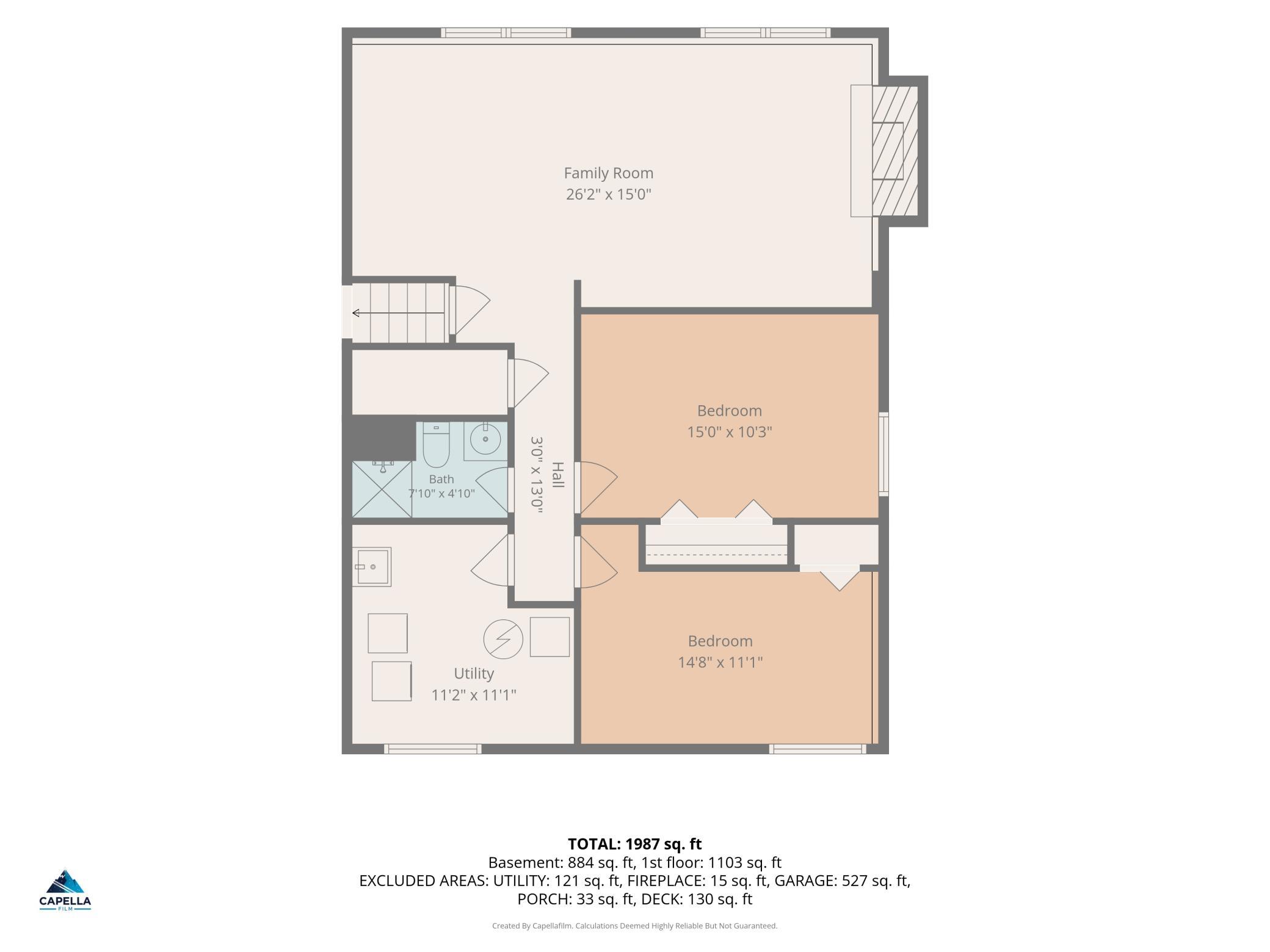 Lower level floor plan