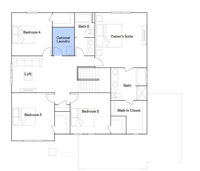 Lewis upper level floorplan