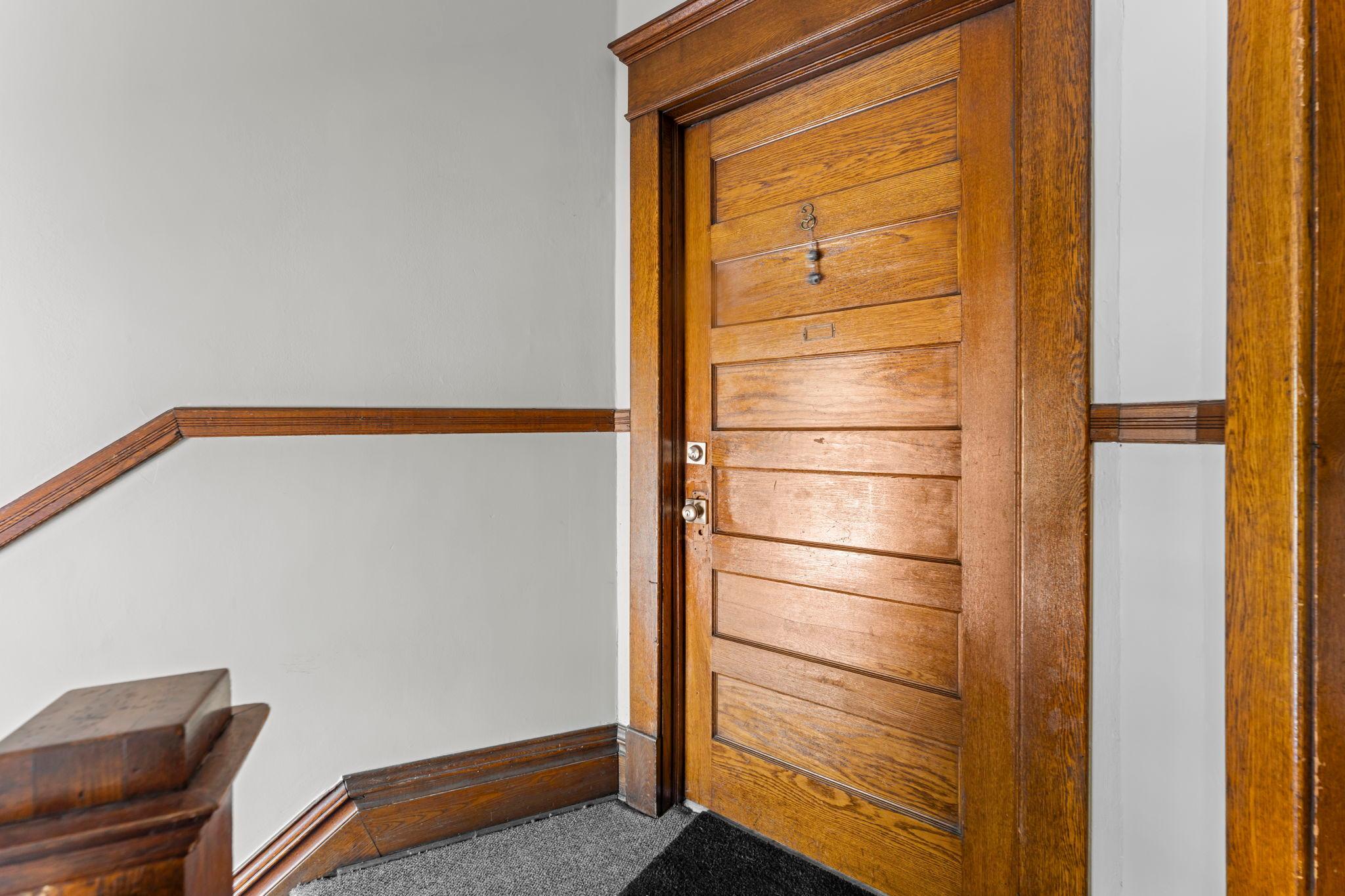 Front door from hall