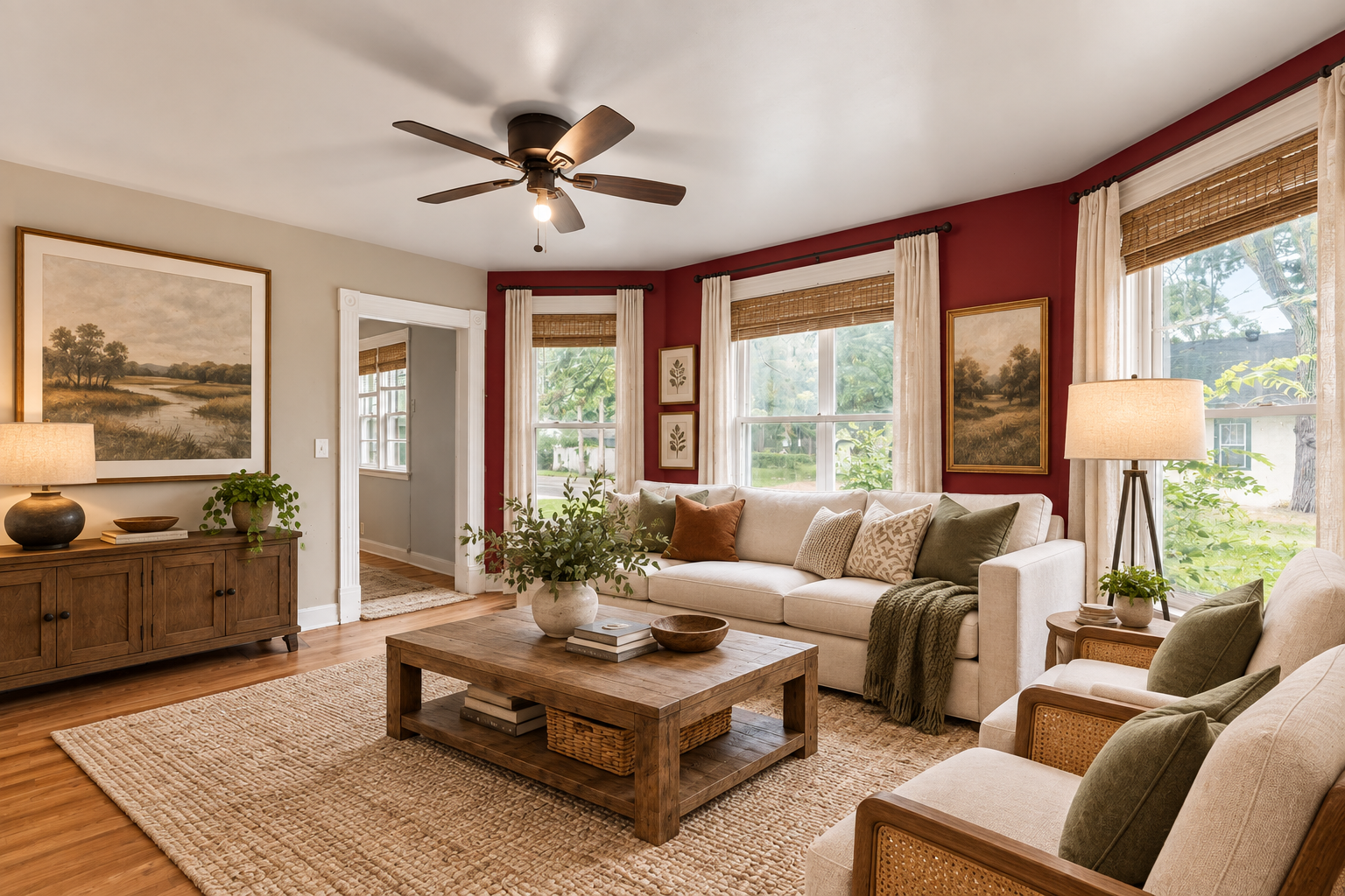 Virtually Staged MF living room