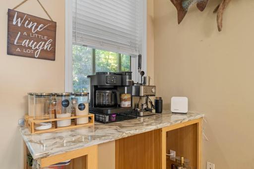 Built in coffee bar to make it all fun and peaceful.