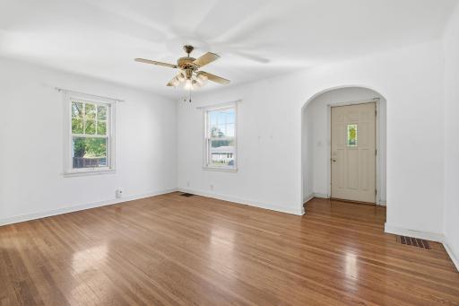 Foyer Entry into Beautiful Living Room - Look at those Hardwood Floors!