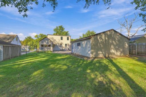 Backyard with Oversized Double Car Garage