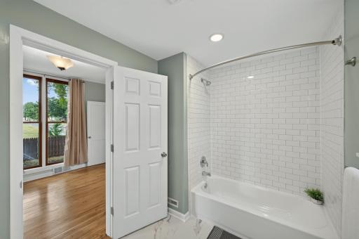 Full refreshed bathroom on the main level