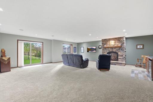 Sprawling lower level walkout family room