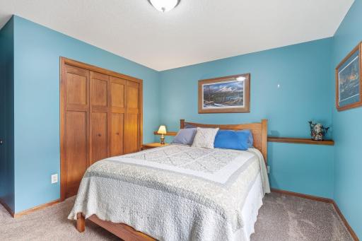 Another angle of the bedroom showing the closet size