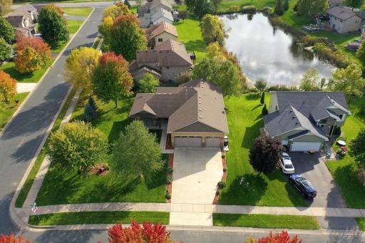 Awesome aerial view of the front of the property