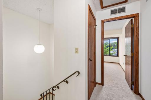 Upstairs you will find two bedrooms and a full bath.