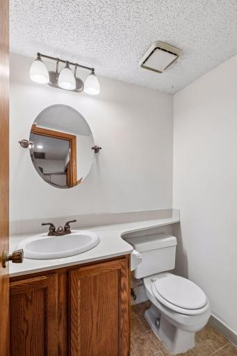 Convenient 1/2 bath located on the main level.
