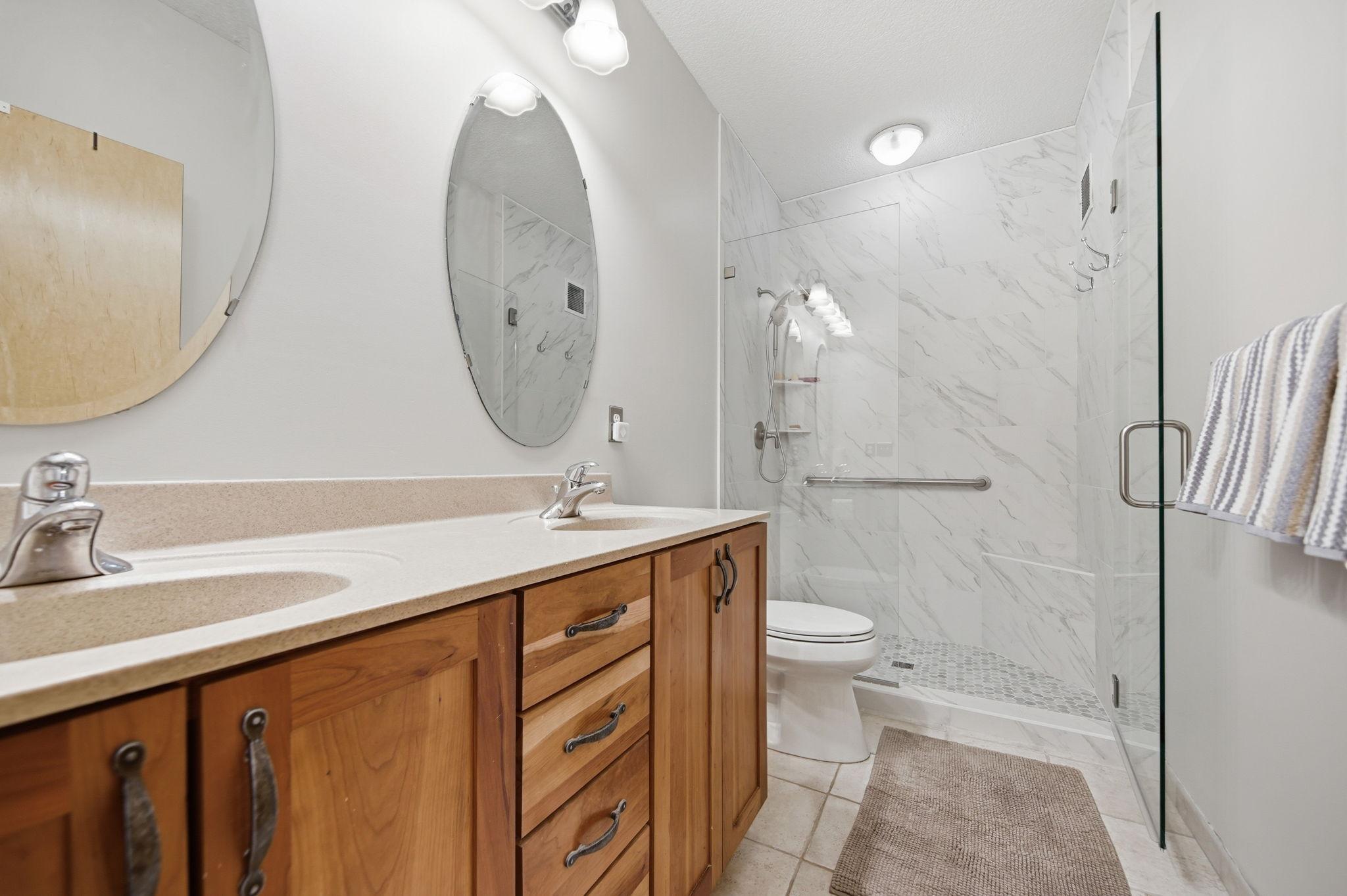 Primary remodeled 3/4 bath