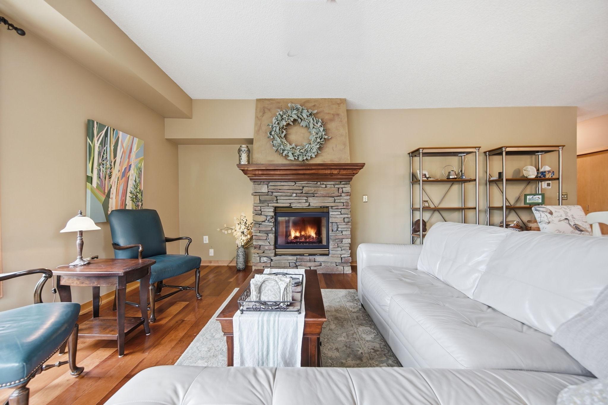 Living room boasts a gas fireplace