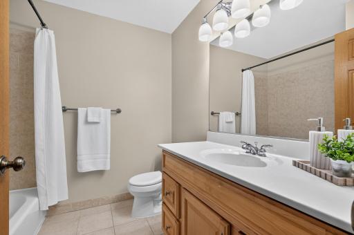 A full bathroom conveniently located on the main floor that's perfect for guests and everyday living