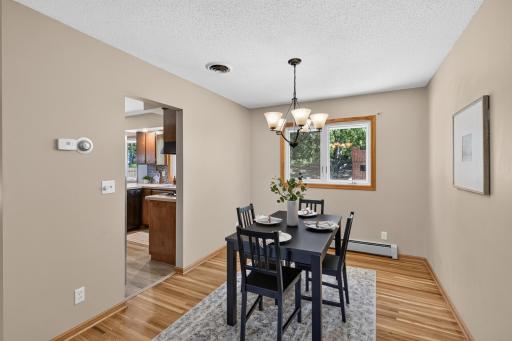 Spacious dining area with plenty of room for the whole family and then some.