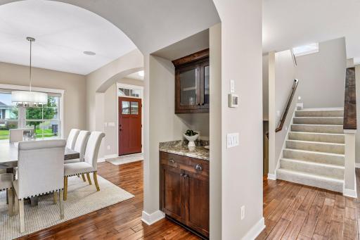 The convenience of a butler's pantry between the formal dining room and kitchen.