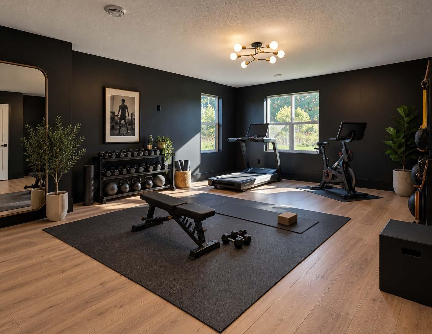Gym in Basement. Virtual Staging.