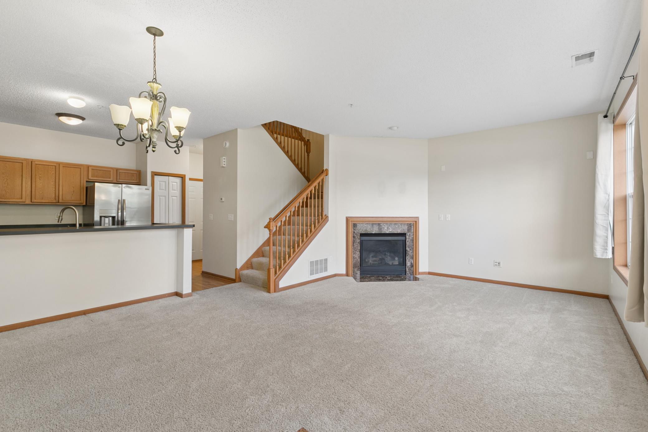 Main Level Living Room with Gas Fireplace