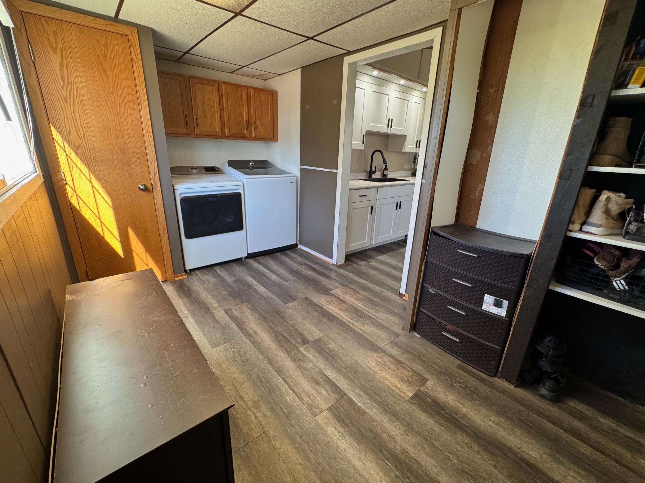 Spacious mudroom & laundry
