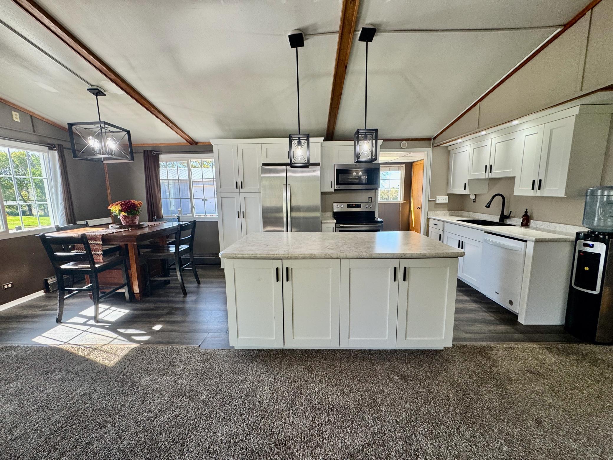 Vaulted ceilings add to spacious feeling