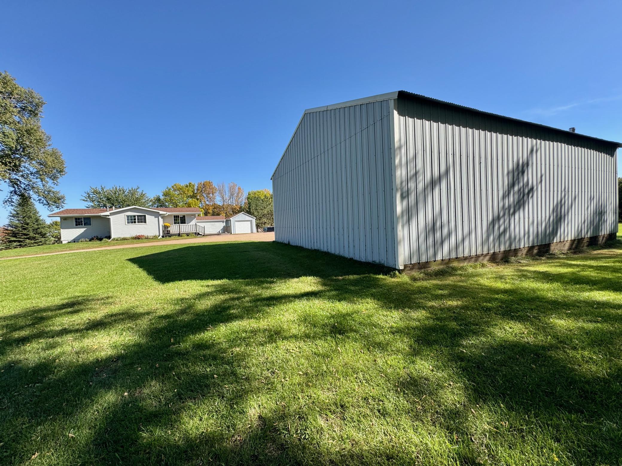 View of pole shed & house