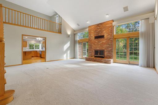 Living Room with view of the Loft and the Dramatic Vaulted Ceiling