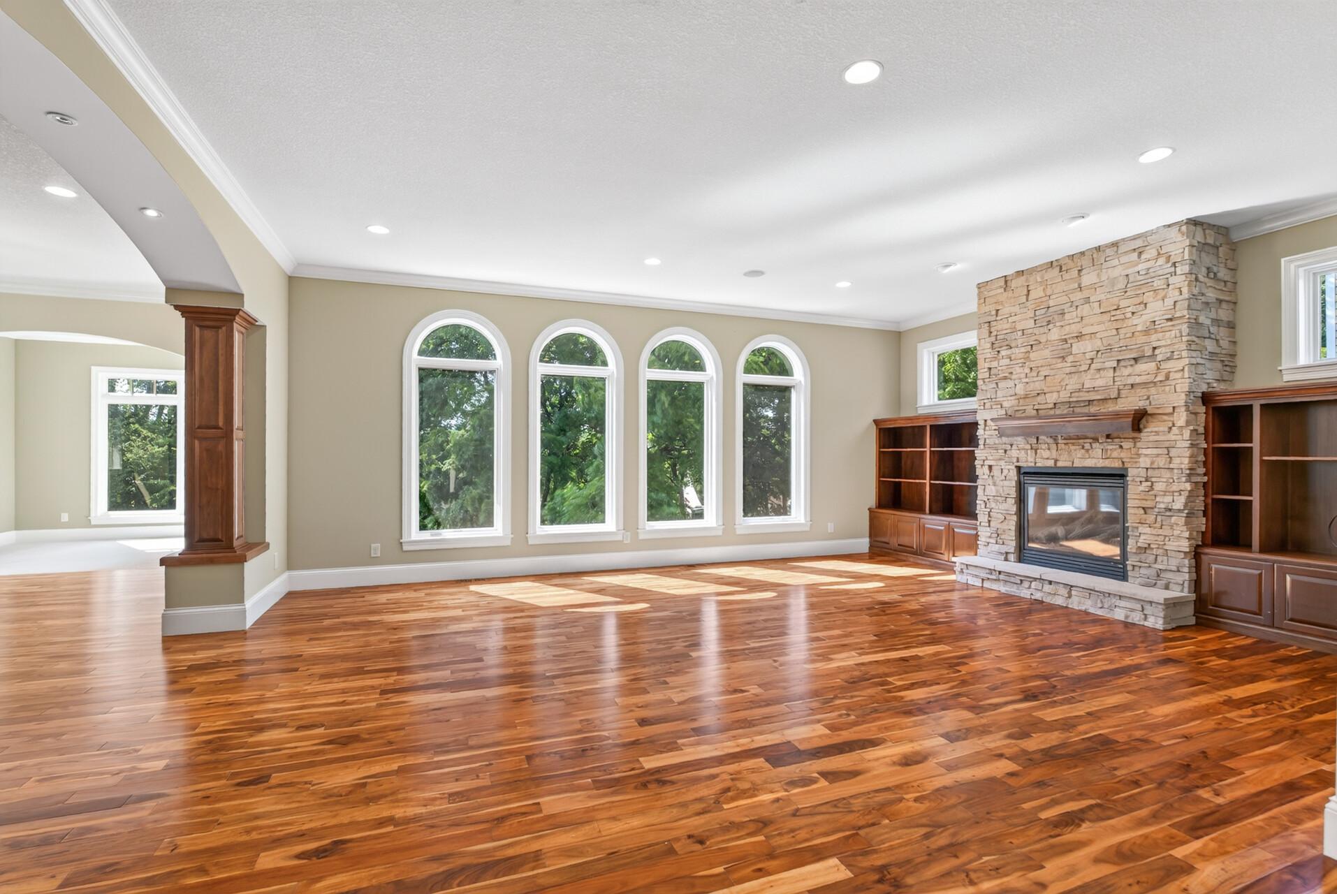 An inviting main living space where oversized windows, refined finishes and beautiful proportions come together.