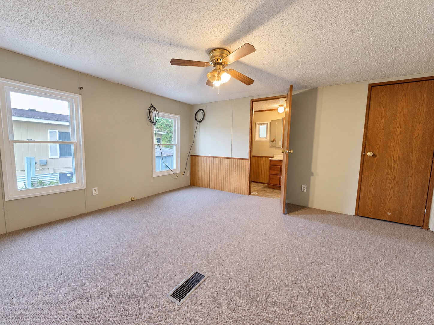 Primary bedroom without staging
