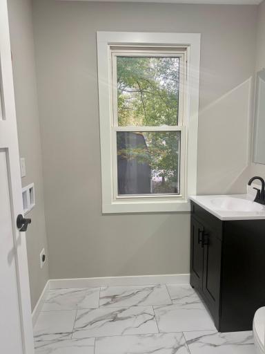 Future stackable laundry option in half bath