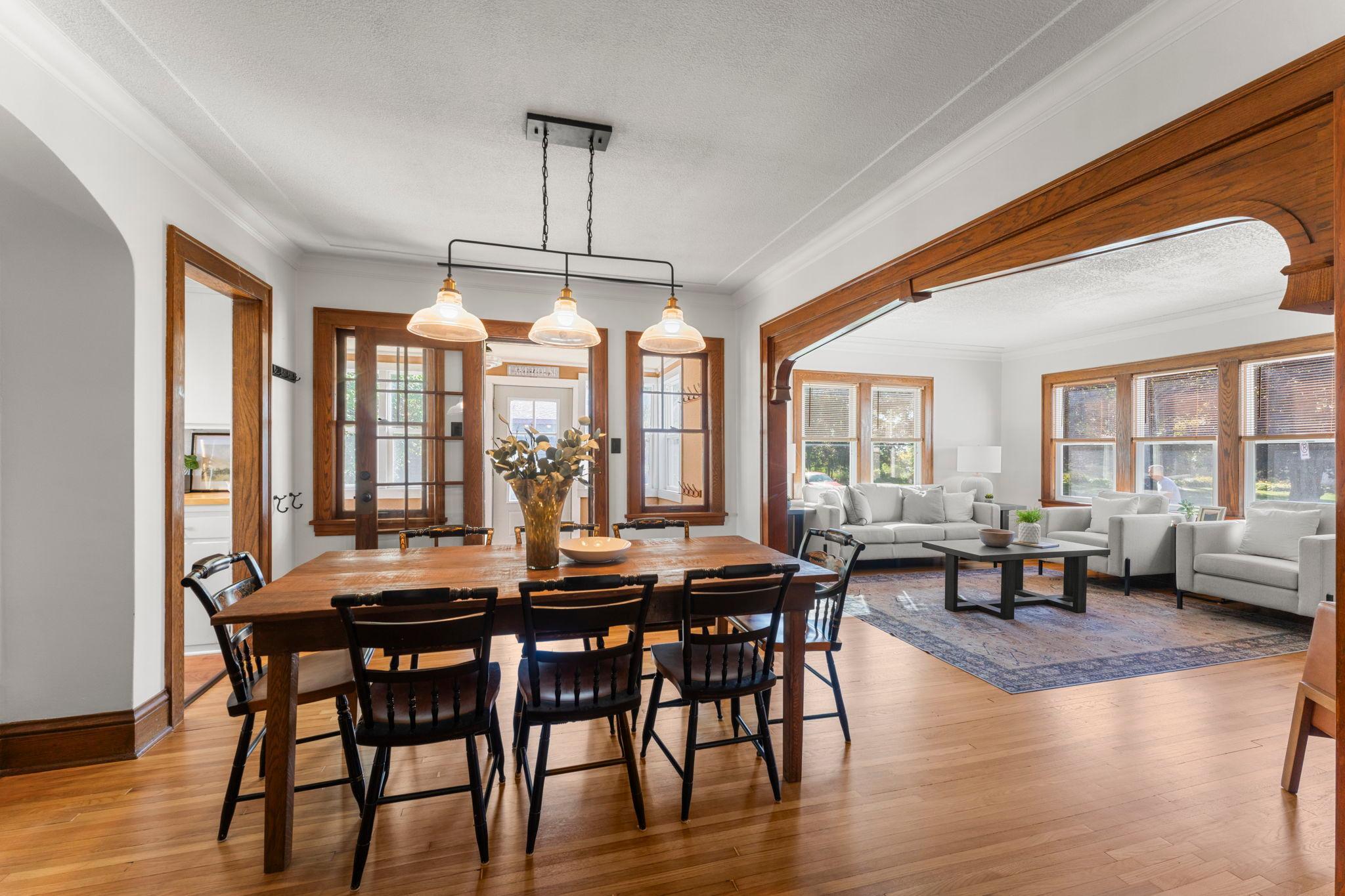 Dining room - windows and natural light shining through
