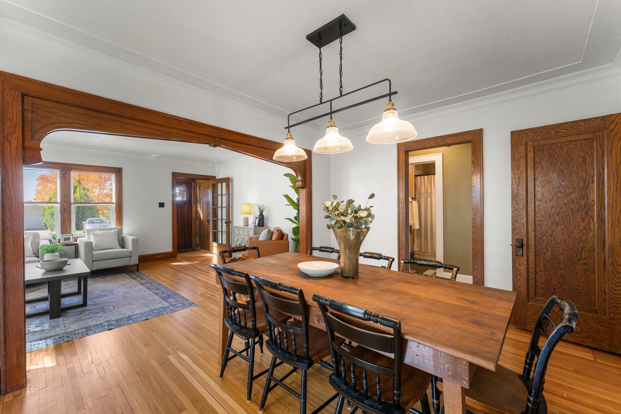 Dining room at another angle showing entry way