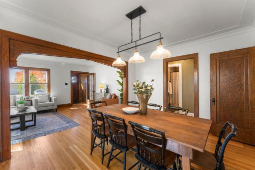 Dining room at another angle showing entry way