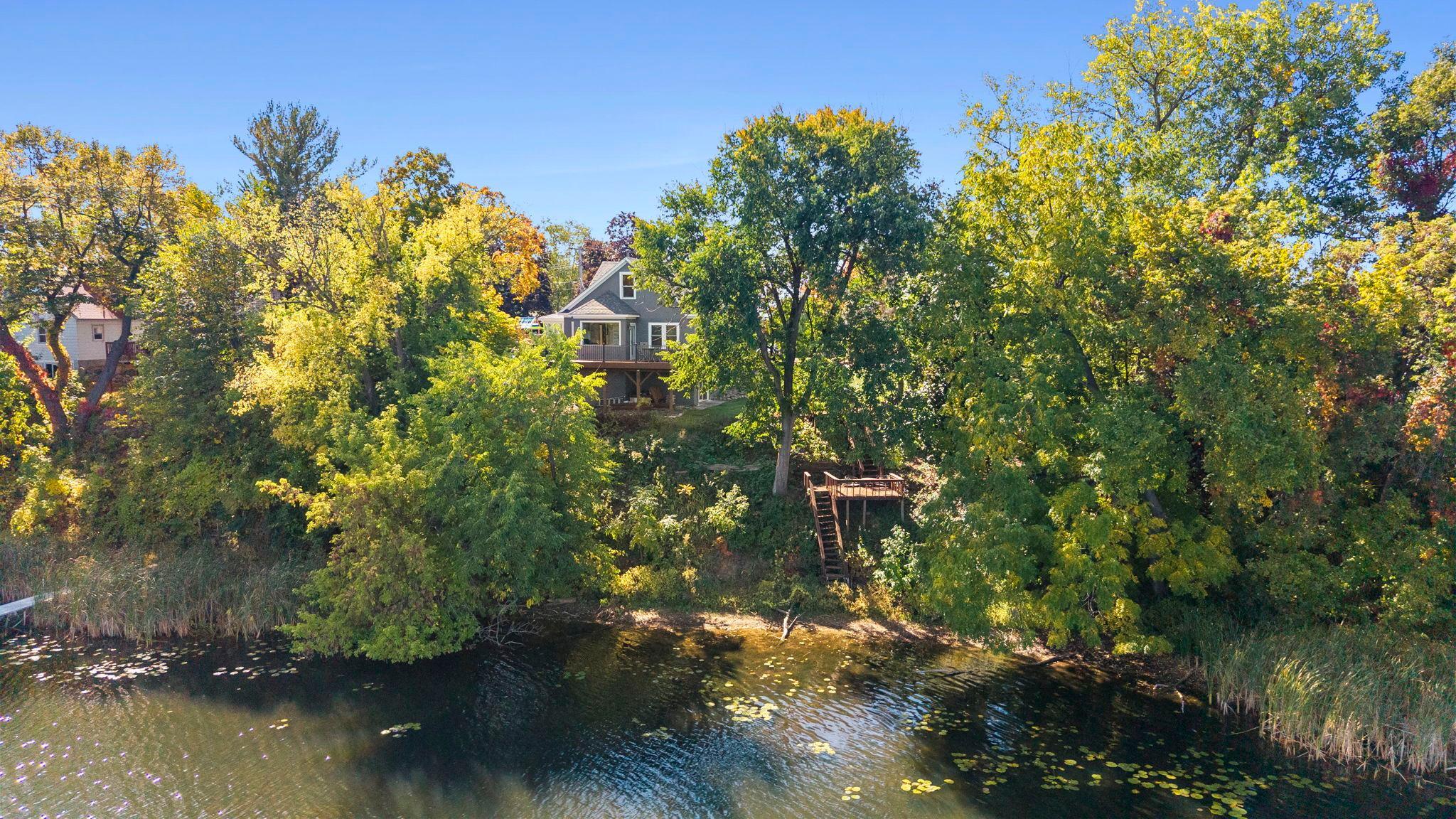 Lake side of the home at a distance