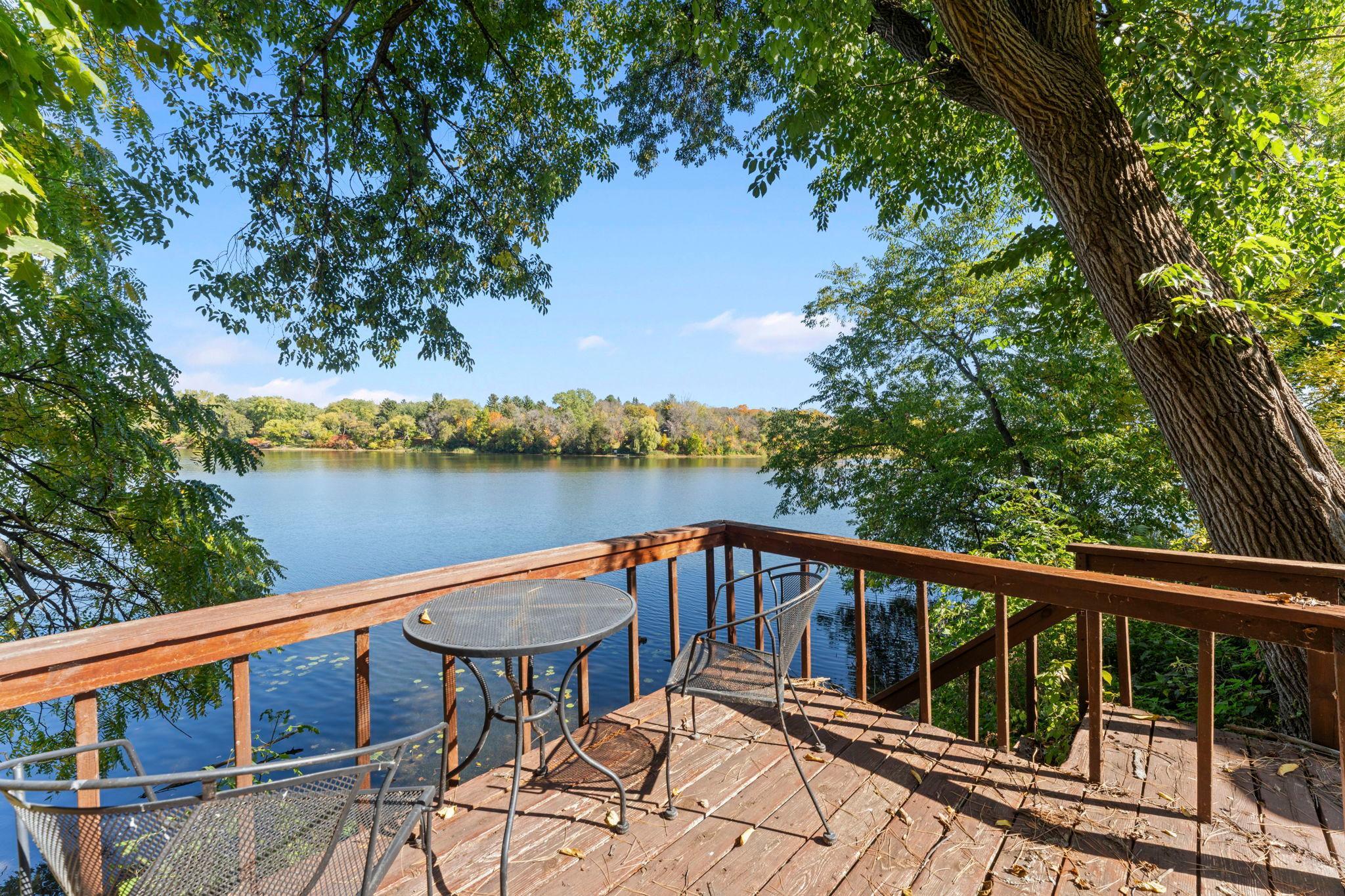 Sitting area part-way down to the lake