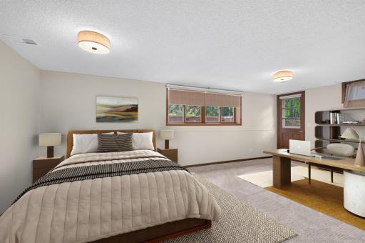 Virtually staged 4th bedroom showing office option with ease!