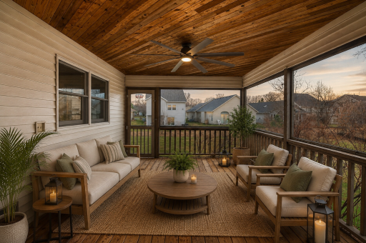 Main level porch off of formal dining room