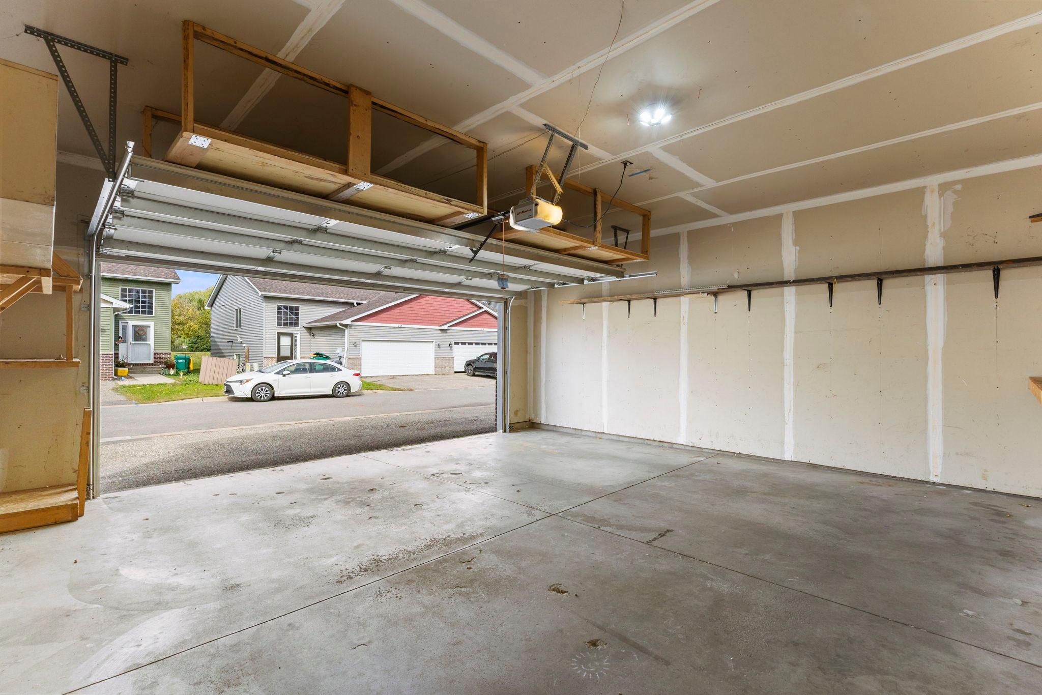 2 car garage with storage