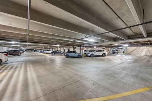 Underground parking garage provides convenient, secure parking with easy access to the building.