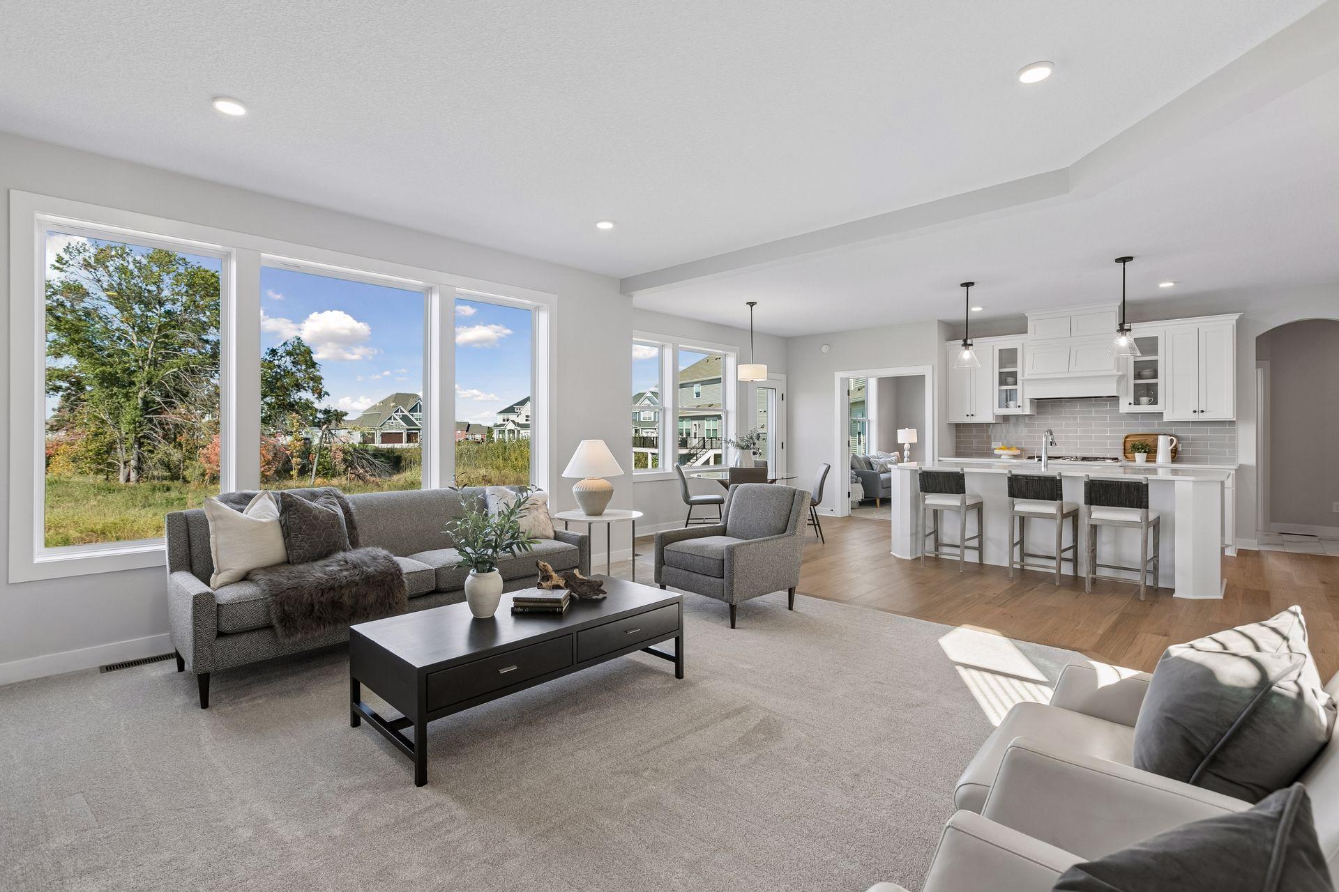 Open layout on the main level