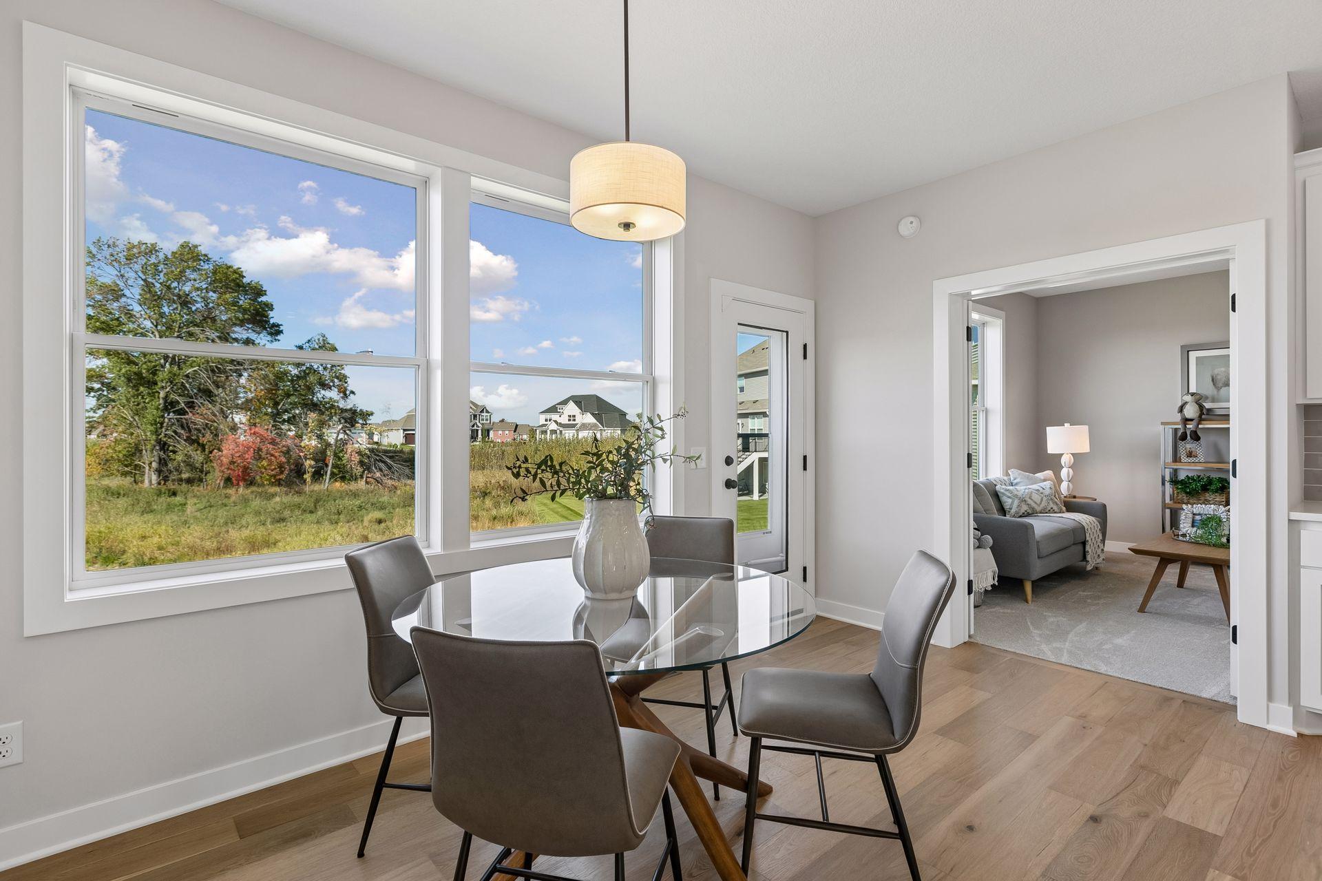 The informal dining room is just steps away from the kitchen.