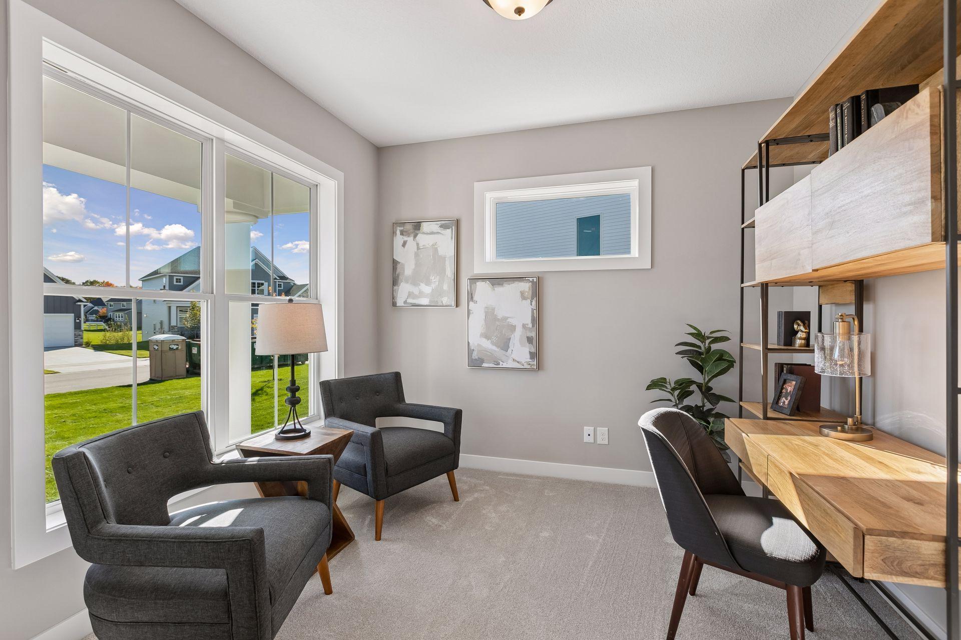 Just off the entry is a beautiful study, with views out the front of the home.