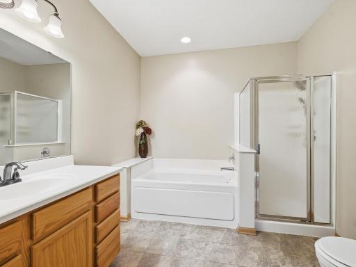 Primary private bath with jet tube and separate shower