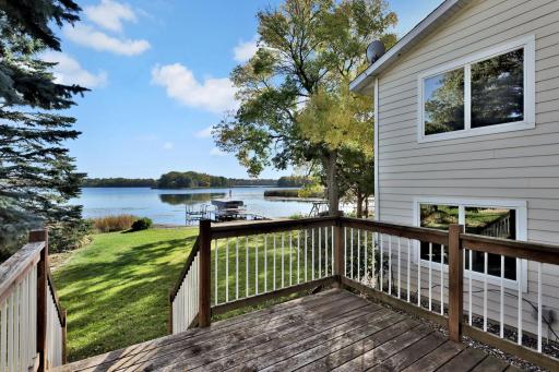 Rear deck (behind garage) facing the lake.