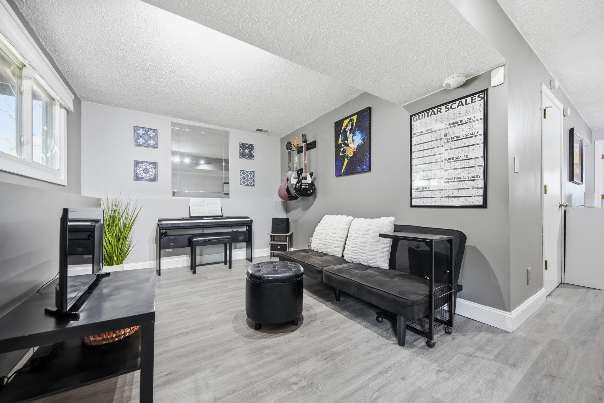 Lower level family room.