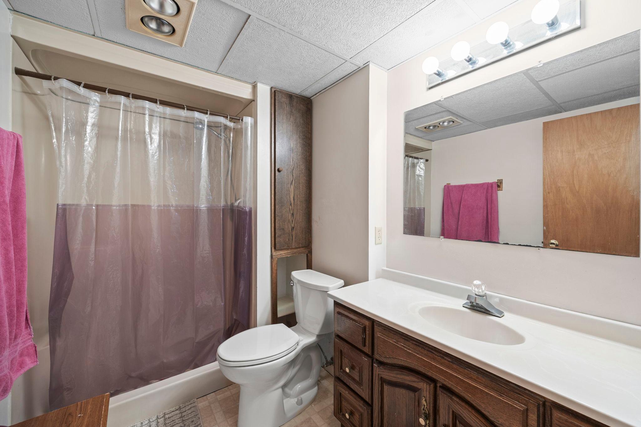 Lower-level 3/4 bathroom.