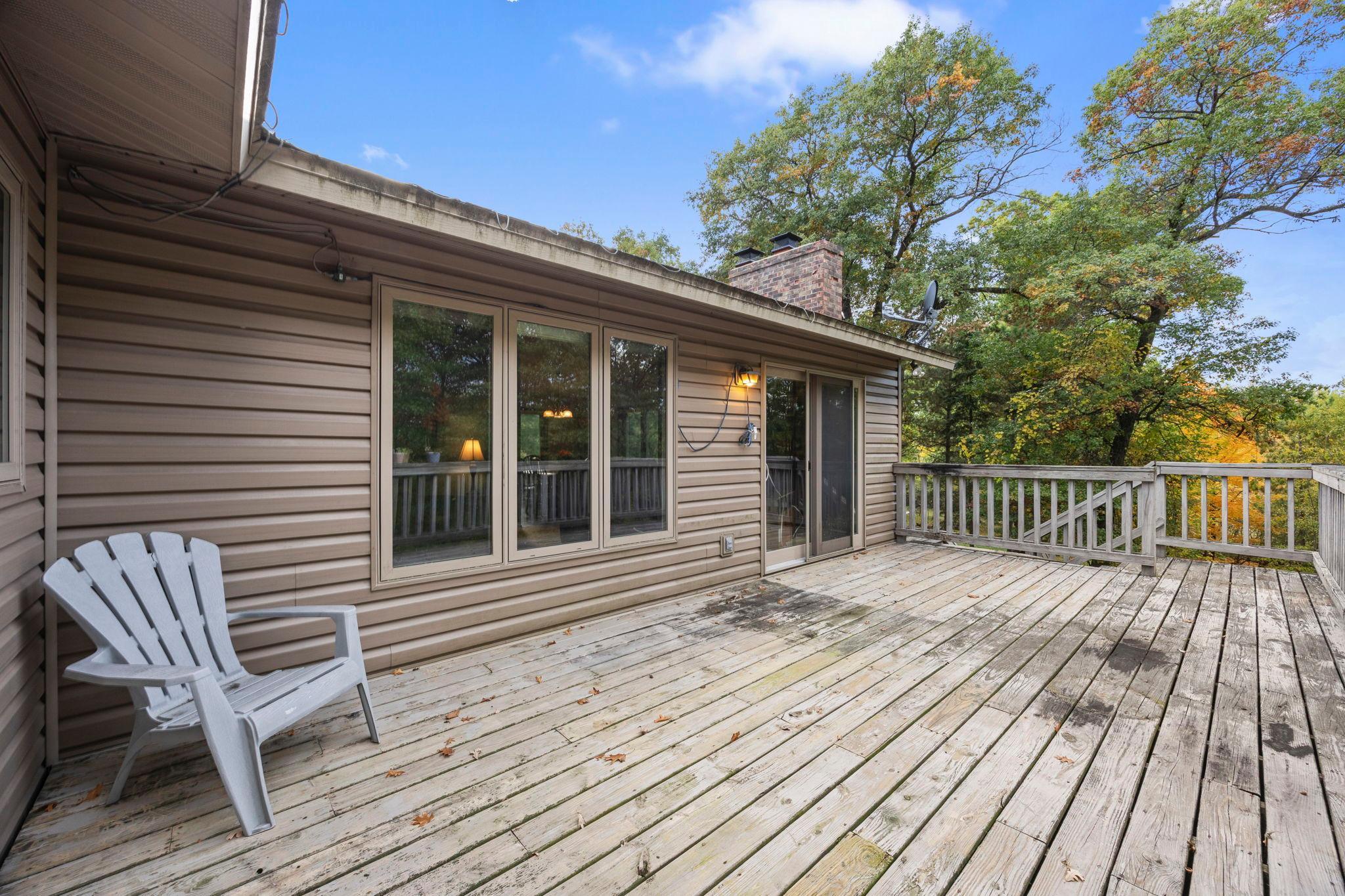Large deck off of the main level living room.