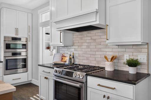 Kitchen includes stainless steel Bosch appliances