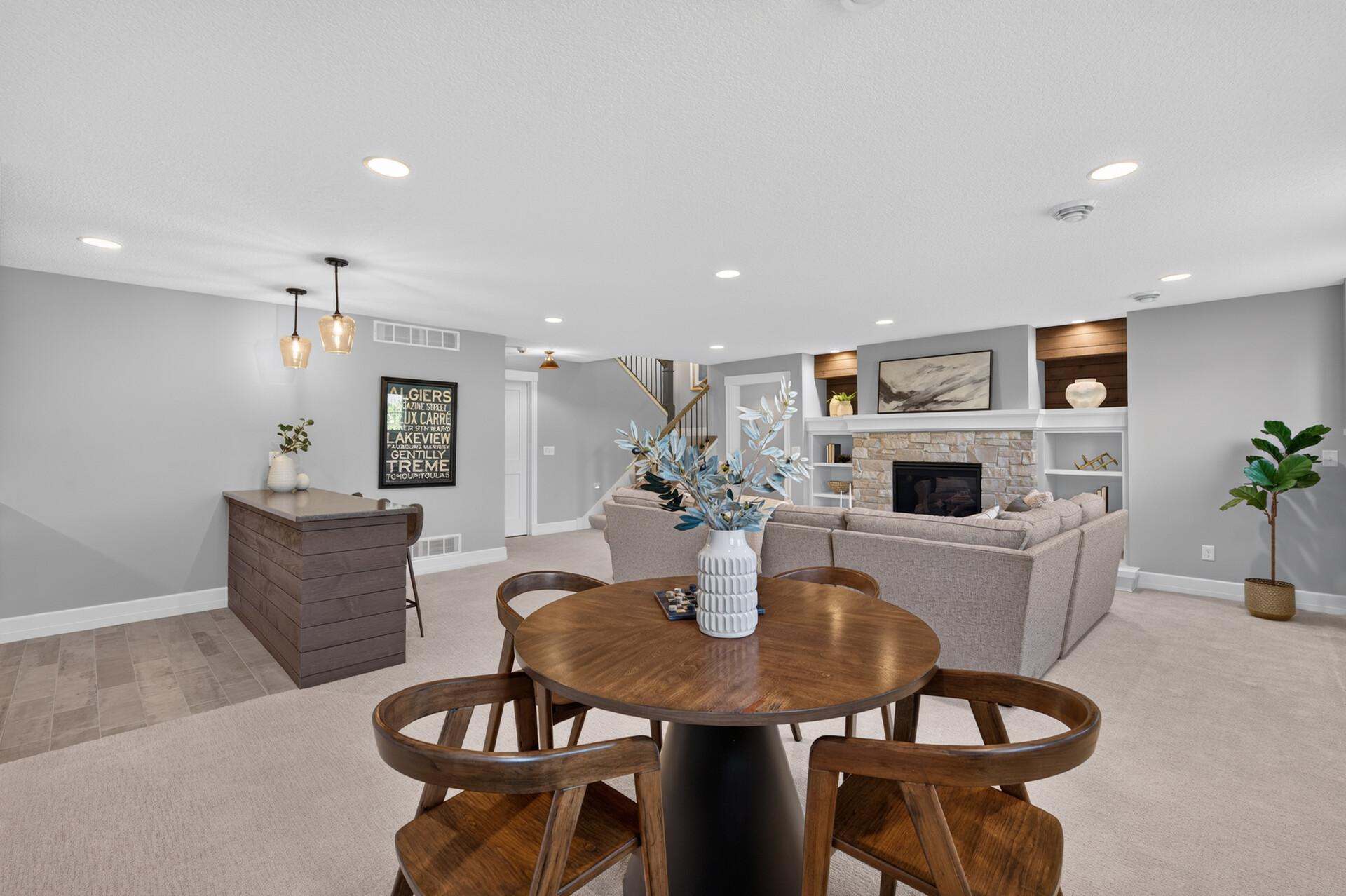 Lower Level Family Room is the perfect spot for movie night, game night, or watching the big game